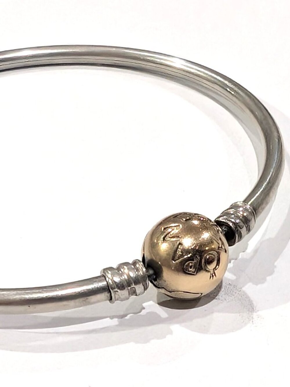 Pandora Gold Clasp Bangle Bracelet, 7.5"